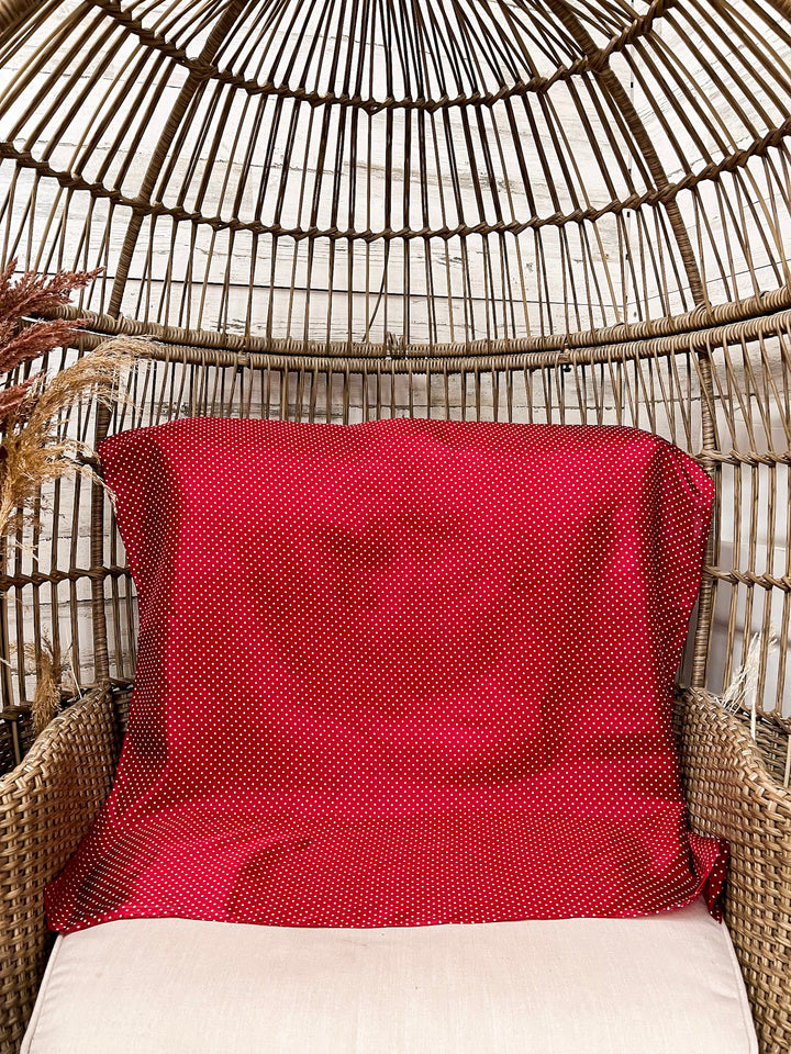 Wyoming Traders | Cowboy Polka Dot Silk Wild Rag Scarf in Red