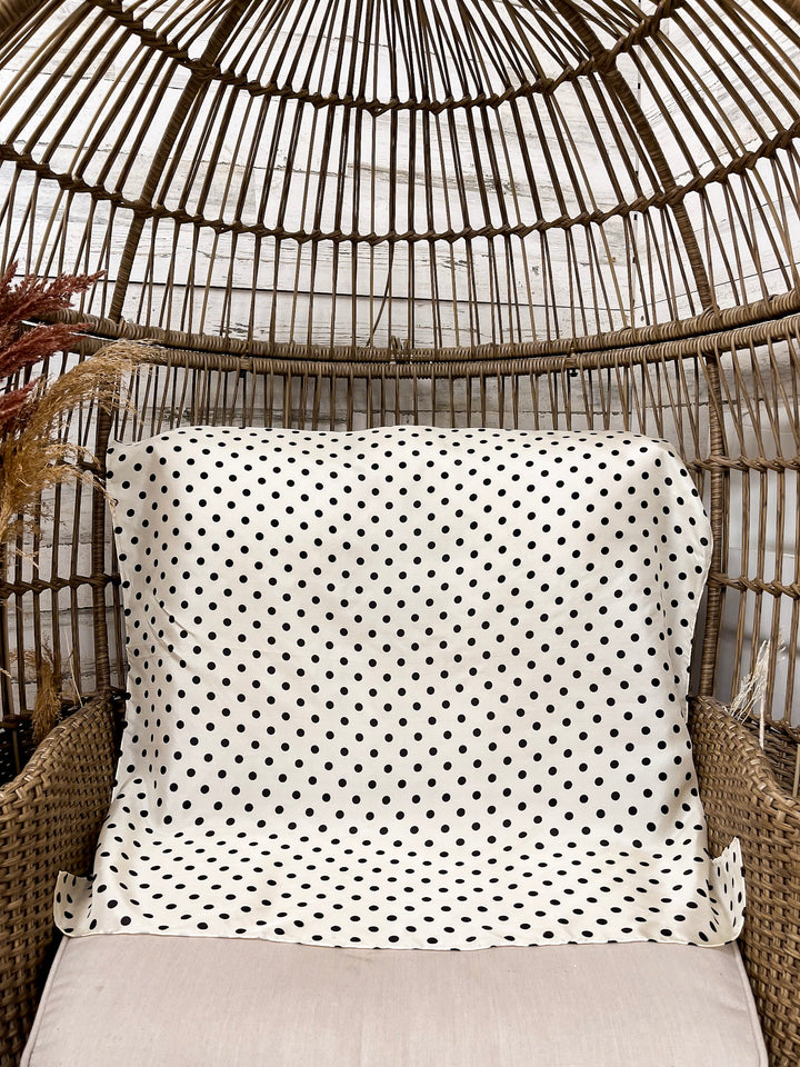 Wyoming Traders | Cowboy Polka Dot Silk Wild Rag Scarf in Ivory