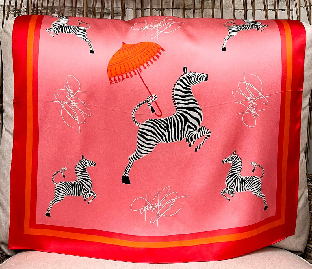 KB's Canvas | Rain or Shine Zebra Print Scarf in Pink