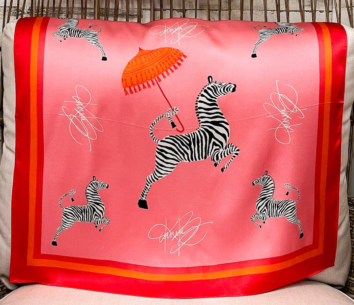 KB's Canvas | Rain or Shine Zebra Print Scarf in Pink