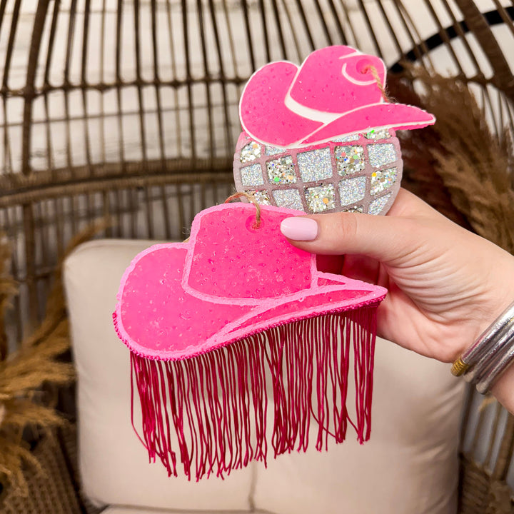 Cowgirl Disco Pink Hat Car Freshie in Various Scents