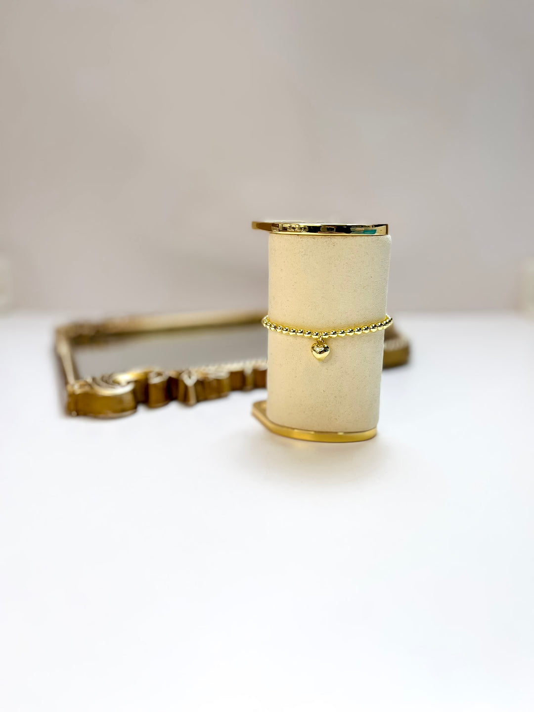 Coco's Beads and Co | The Hannah 4mm Heart Charm Bracelet in Gold