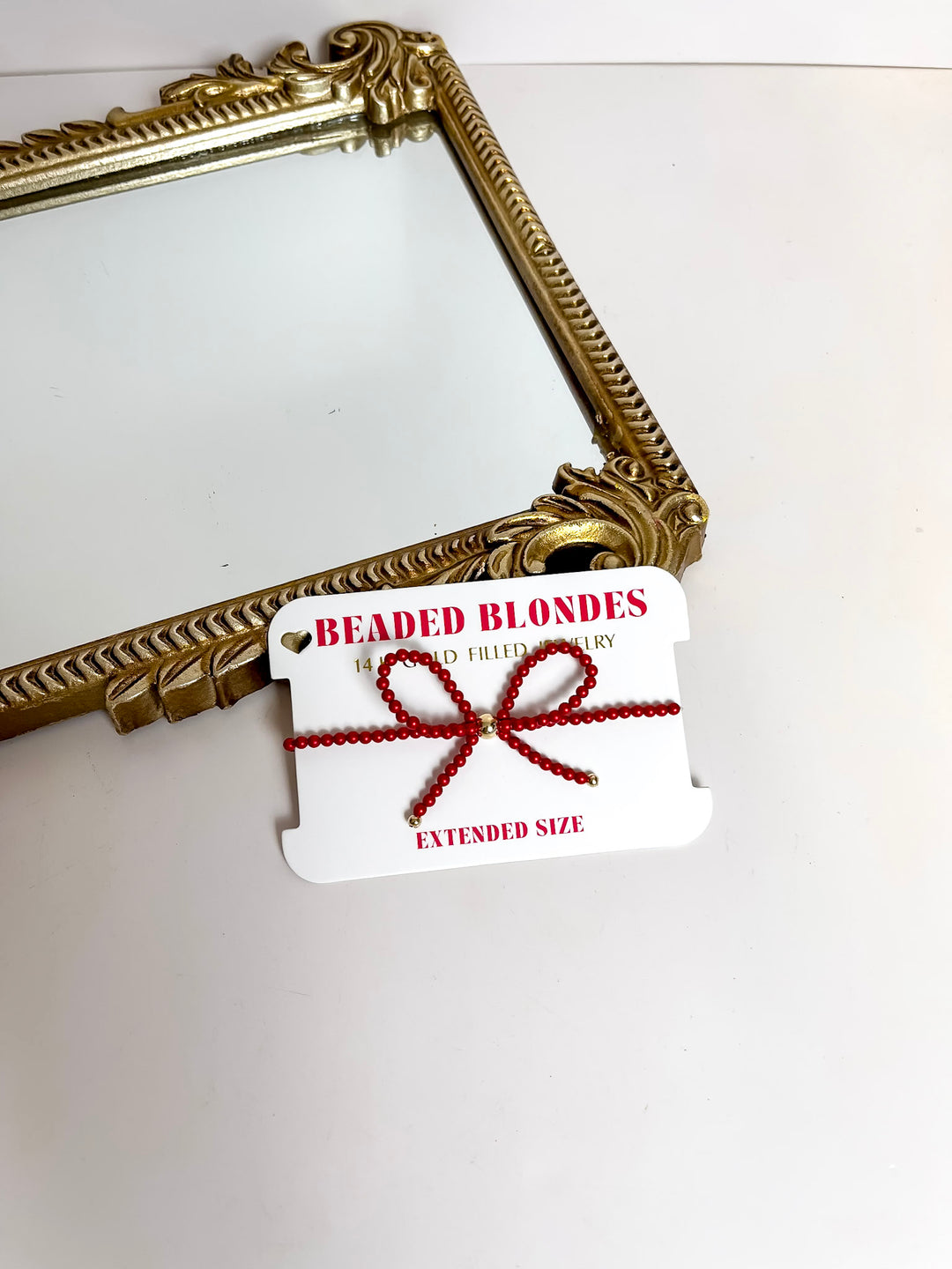 Beaded Blondes | Red Pearl Bow Bracelet