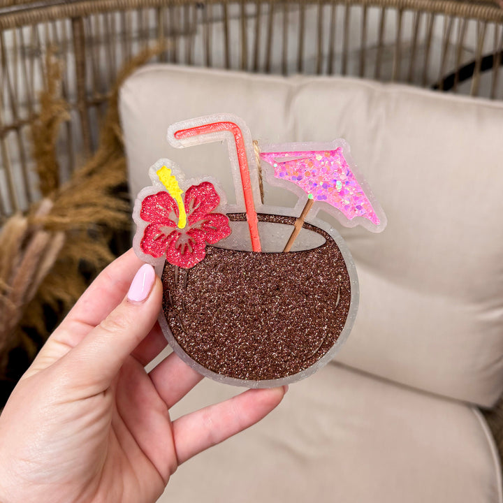 Summer Coconut Umbrella Drink Car Freshie in Coconut Cream Crush