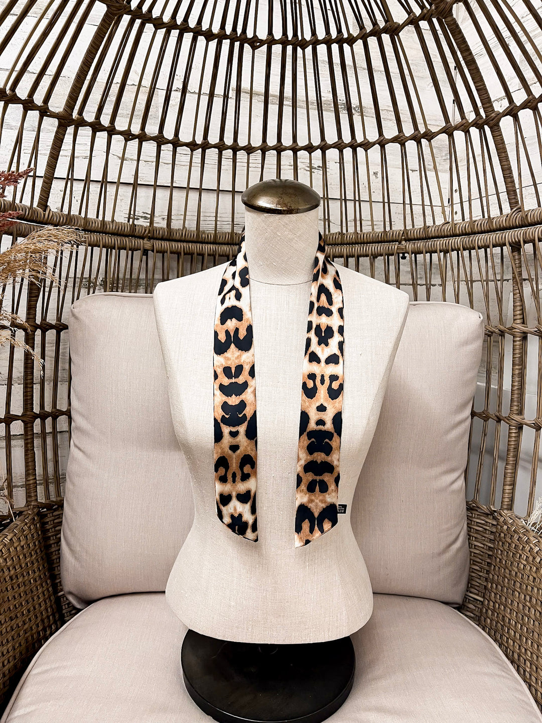Refined on the Range Cheetah Print Twilly Scarf in Tan