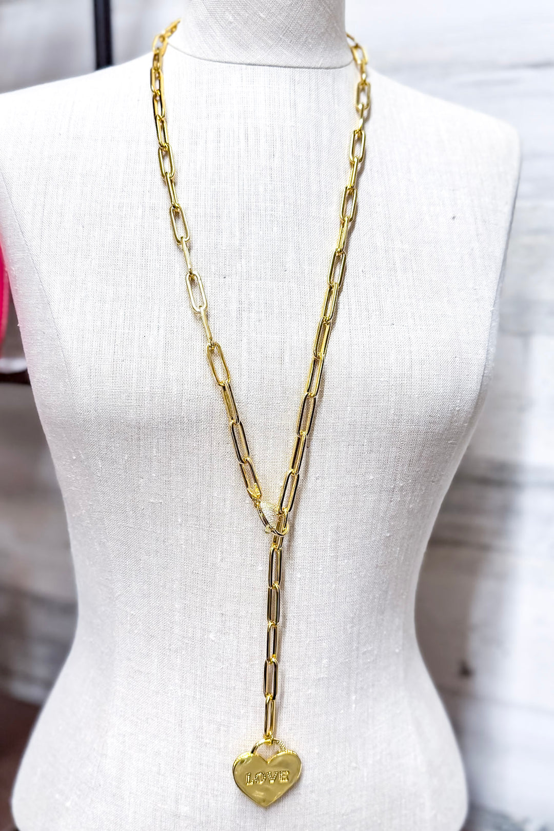 Bracha | Love Locket Paperclip Chain Necklace in Gold