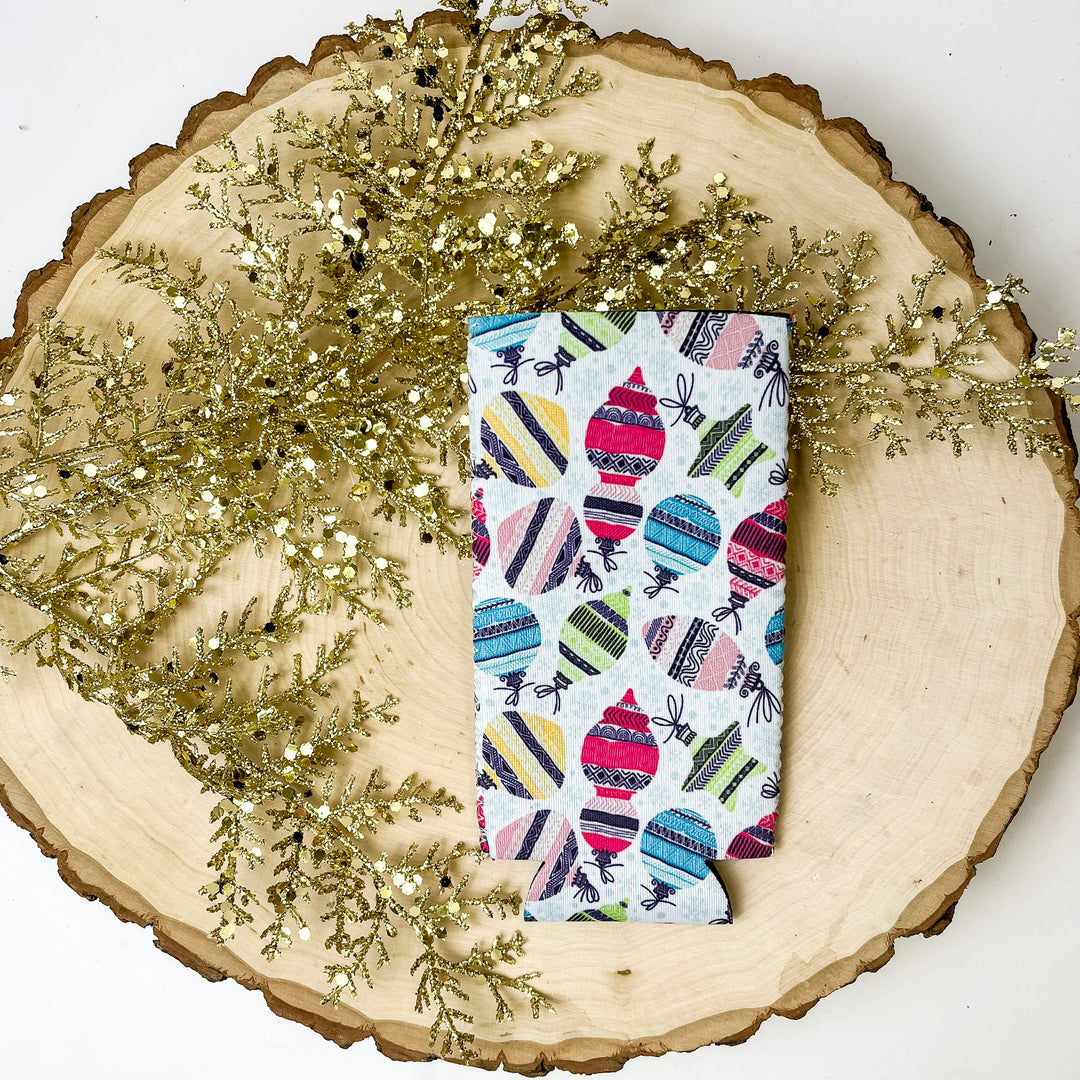 Christmas Ornament Slim Can Koozie - Giddy Up Glamour Boutique