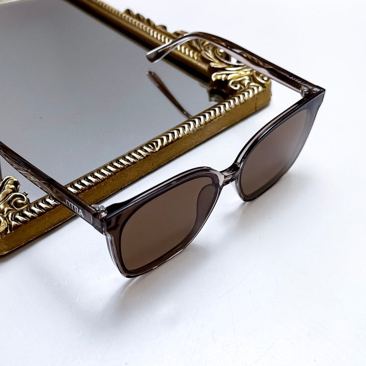 Otra Eyewear | Betty Oversized Square Sunglasses in Transparent Olive