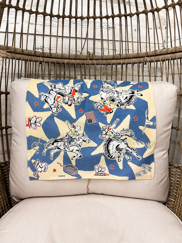 XOXO Art & Co | Star Cowboys Bandana Scarf in Cream and Blue