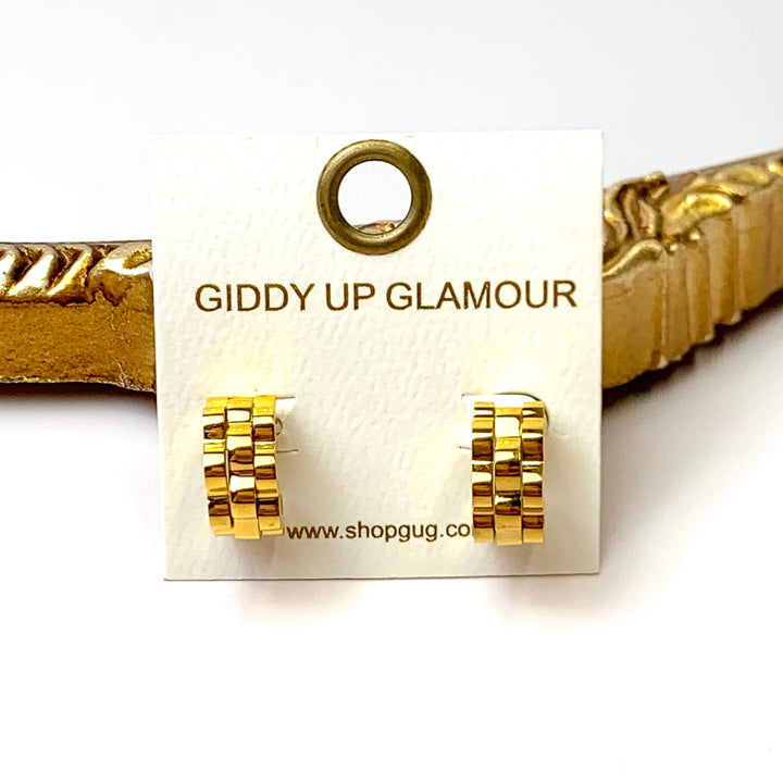 Bracha | Rolly Baby Huggie Hoops in Gold Tone - Giddy Up Glamour Boutique
