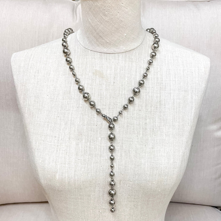 Made to Move Silver Beaded Necklace With Adjustable Lengths