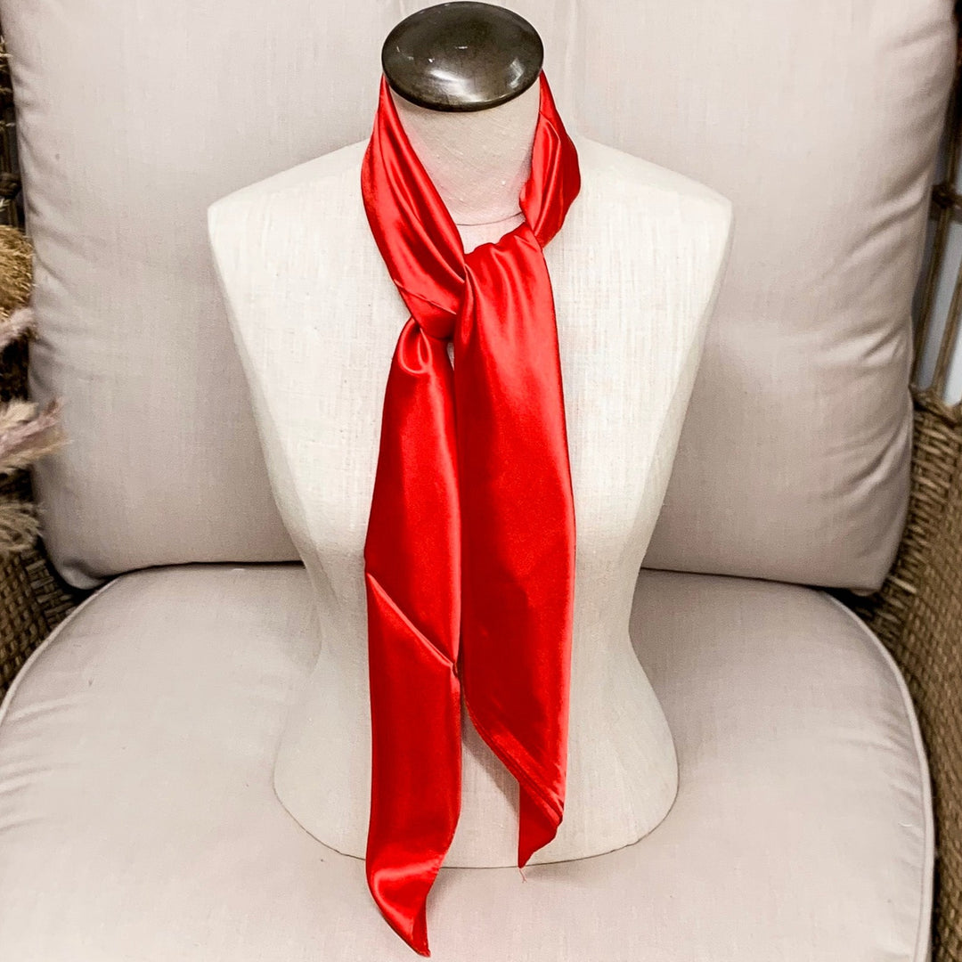 Online Exclusive | Solid Colored Poly Scarf in Red