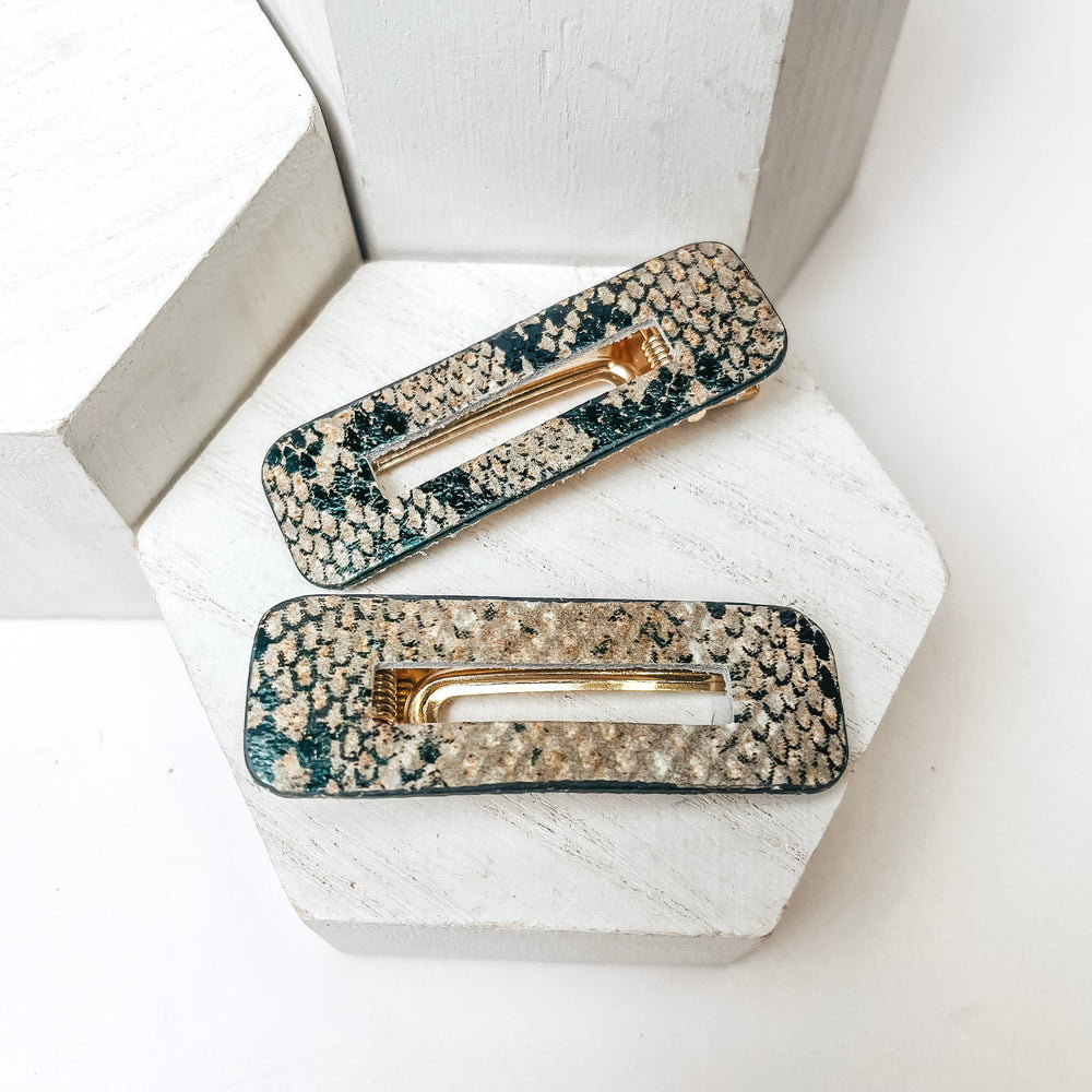 Hair Clip Pair in Snakeskin - Giddy Up Glamour Boutique
