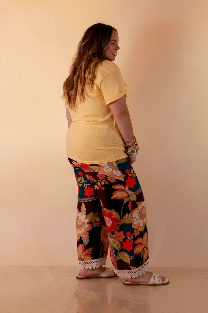 Good Things Coming "Saving My Best Days for Heaven" Flower Print Short Sleeve Graphic Tee in Butter Yellow