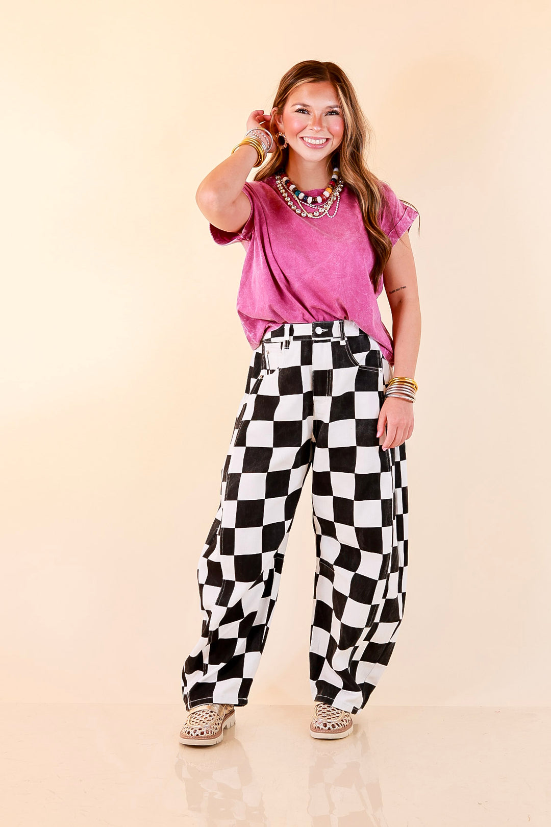 Chic Made Easy Short Sleeve Shirt in Plum Purple