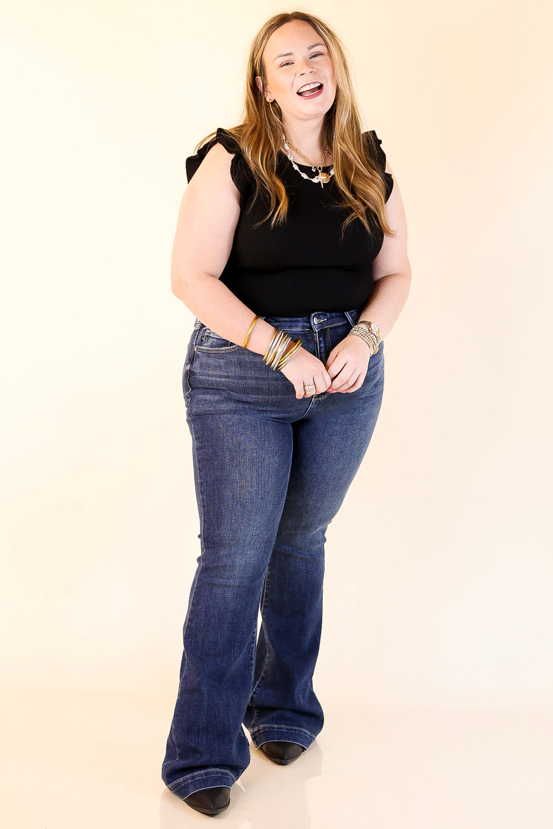 Judy Blue | Tailored Touch Trouser Jean in Dark Wash