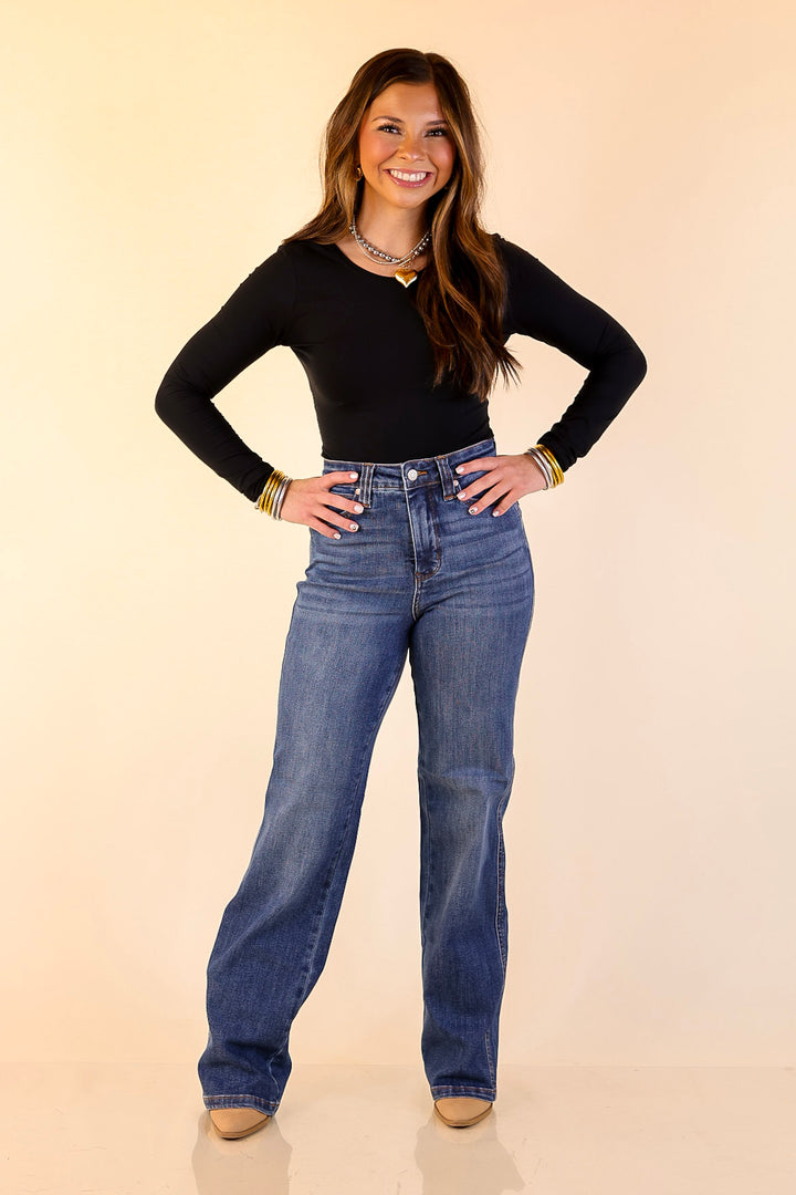 Judy Blue | Perfect Foundation Tummy Control Straight Leg Jean in Medium Wash