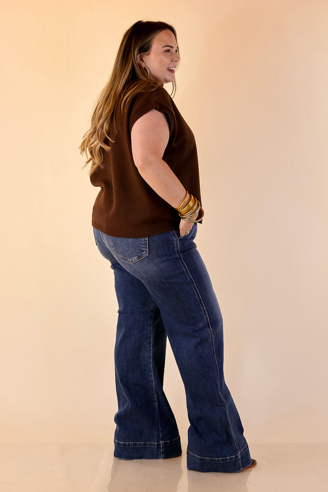 Judy Blue | Tailored Moves Retro Wide Leg Trouser Jean in Dark Wash