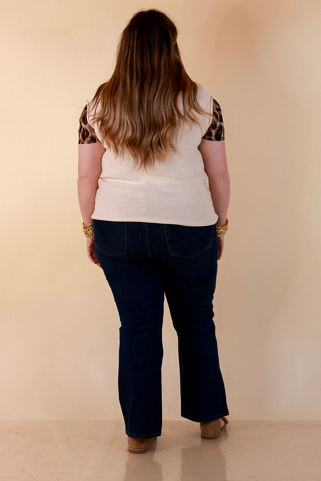 Always a Favorite Crew Neck Front Seam Sweater Knit Top in Ivory
