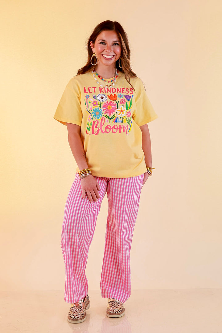 Rooted in Kindness "Let Kindness Bloom" Short Sleeve Graphic Tee in Butter Yellow