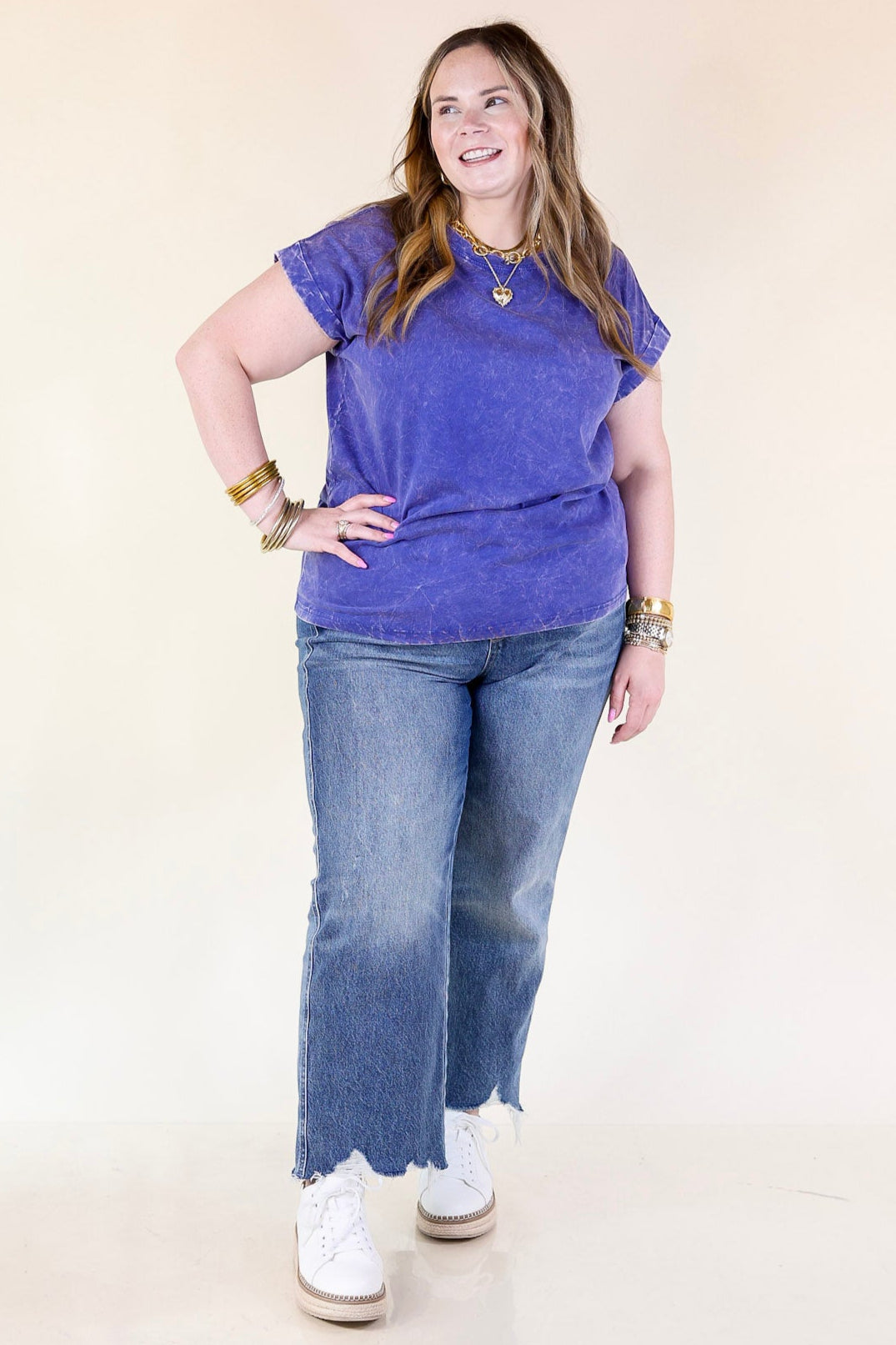 Chic Made Easy Short Sleeve Shirt in Blue