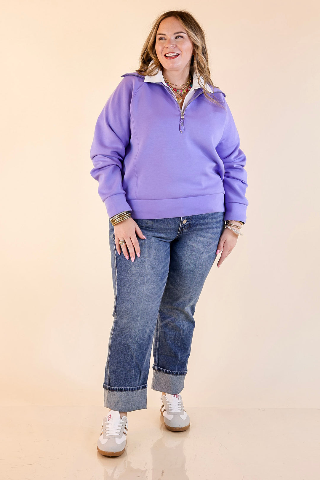 SPANX | AirEssentials Half Zip in Amethyst Purple