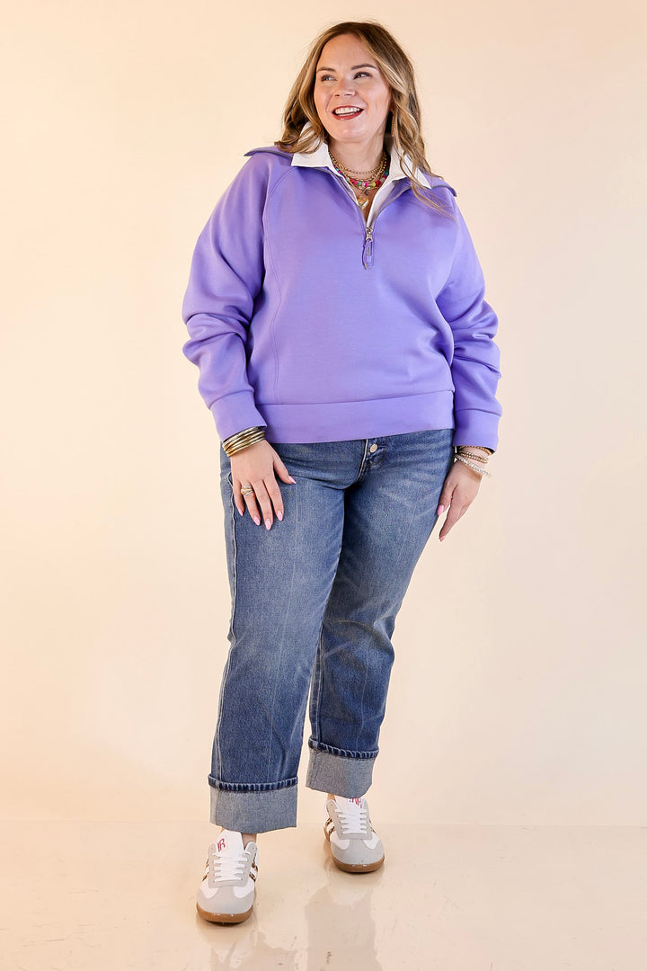 SPANX | AirEssentials Half Zip in Amethyst Purple