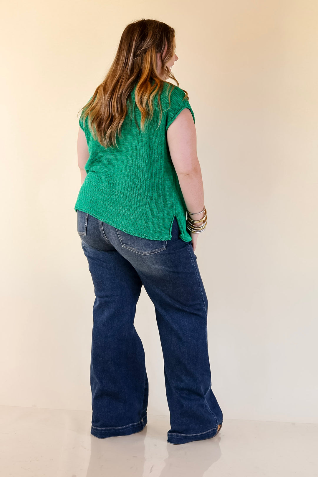 Forever Favorite Oversized Crew Neck Sweater Vest in Kelly Green