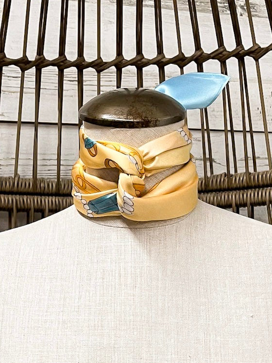 KB's Canvas | Le Jewel Jewelry Print Scarf in Yellow and Blue