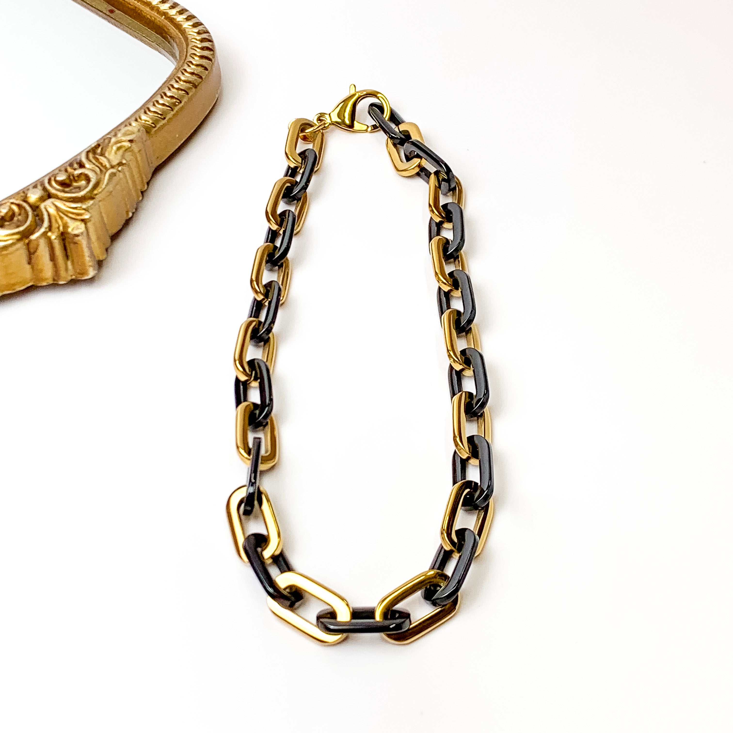 Bracha | Elle Gage Necklace in Black and Gold Tone - Giddy Up Glamour Boutique