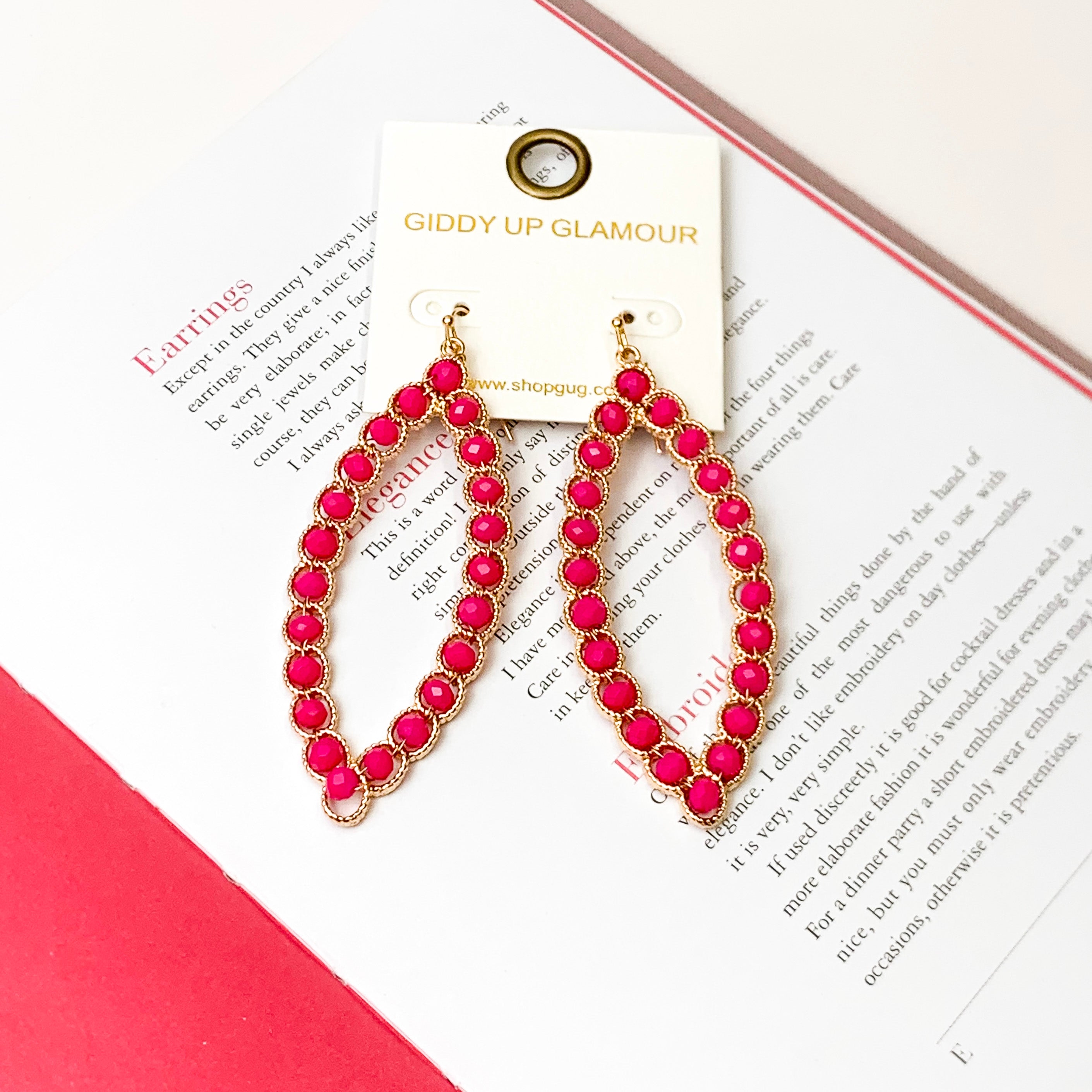 Hot Pink Mirage Ellipse Earrings - Giddy Up Glamour Boutique