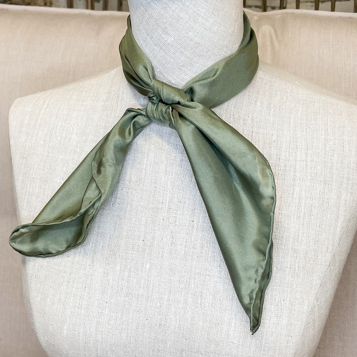Mini Solid Silk Wild Rag in Sage Green
