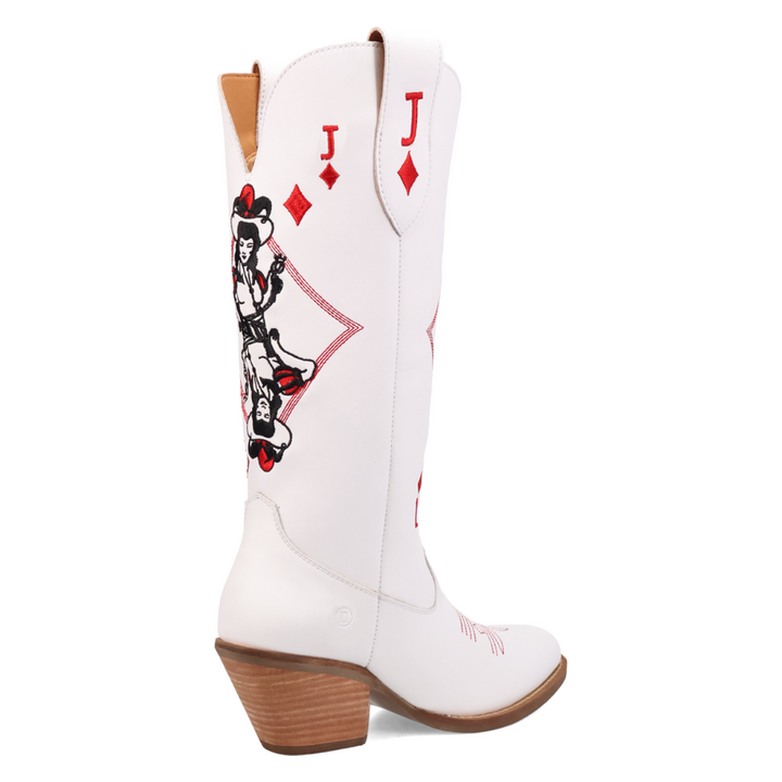 Online Exclusive | Dingo | Jack of Diamonds Leather Boot in White **PREORDER
