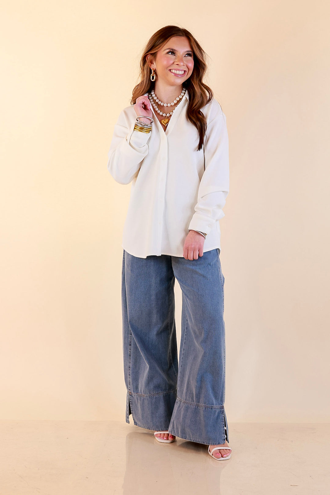 SPANX | AirEssentials Button Down Top in Powder White