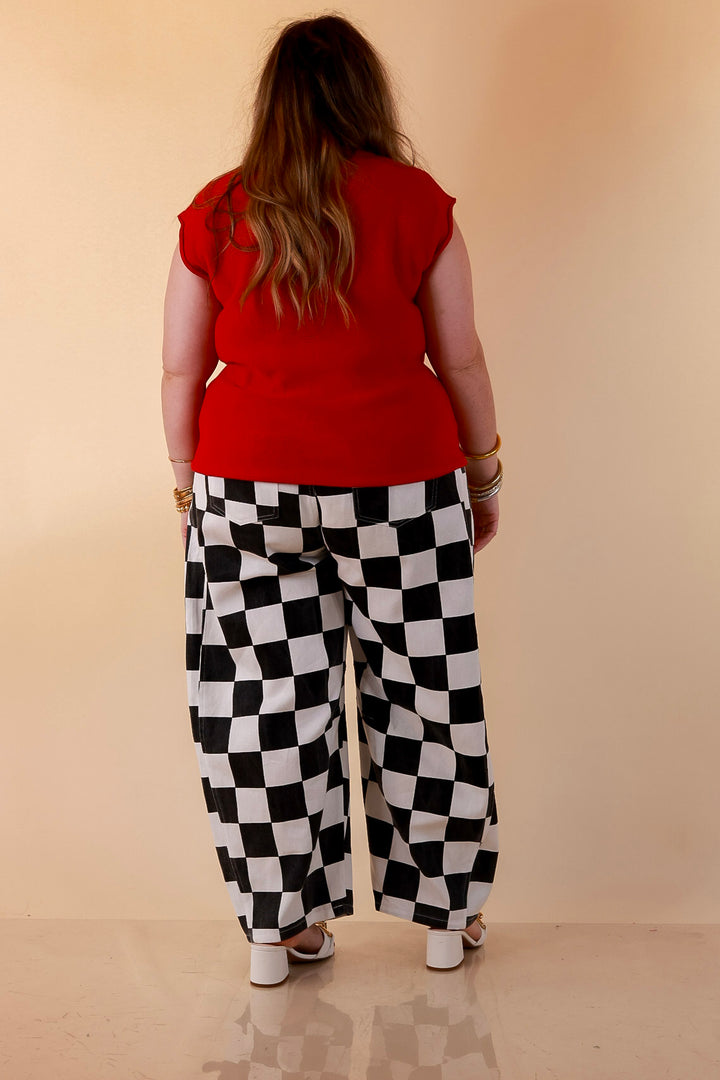 Always a Favorite Crew Neck Front Seam Sweater Knit Top in Red
