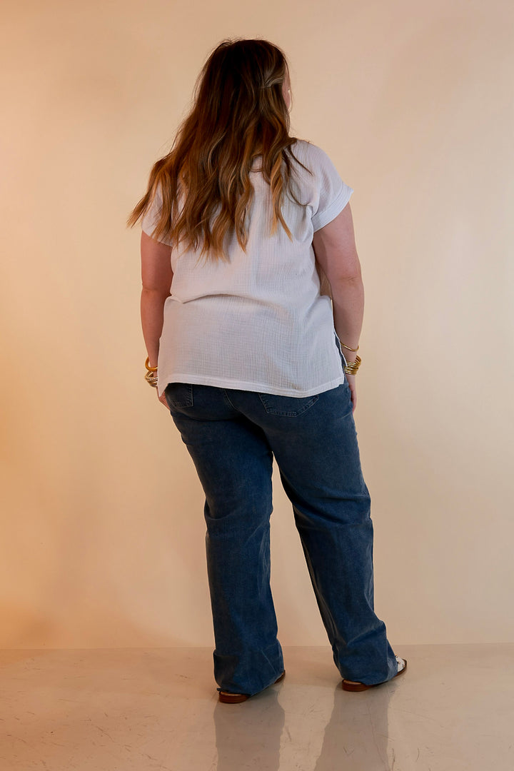 Simply Southern | Star of the Show Straight Leg Denim Jeans with Star Patch Detailing in Medium Wash