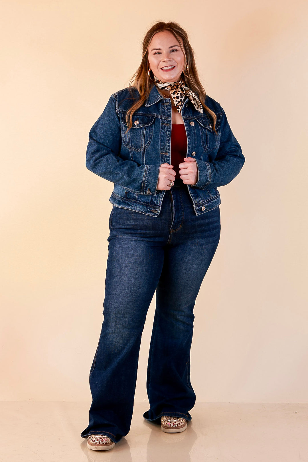 Judy Blue | The Go-To Layer Rigid Magic Classic Denim Jacket in Dark Indigo Wash