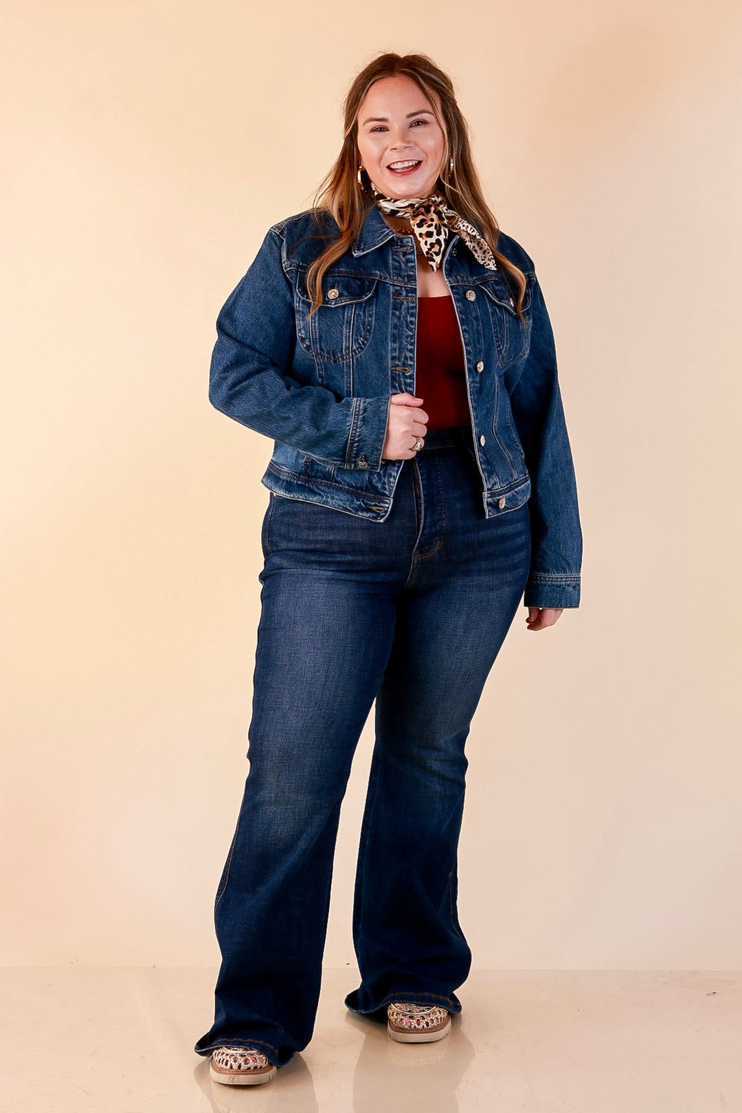 Judy Blue | Forever Flattering Tummy Control Charlotte Flare Jeans in Dark Modern Indigo Wash