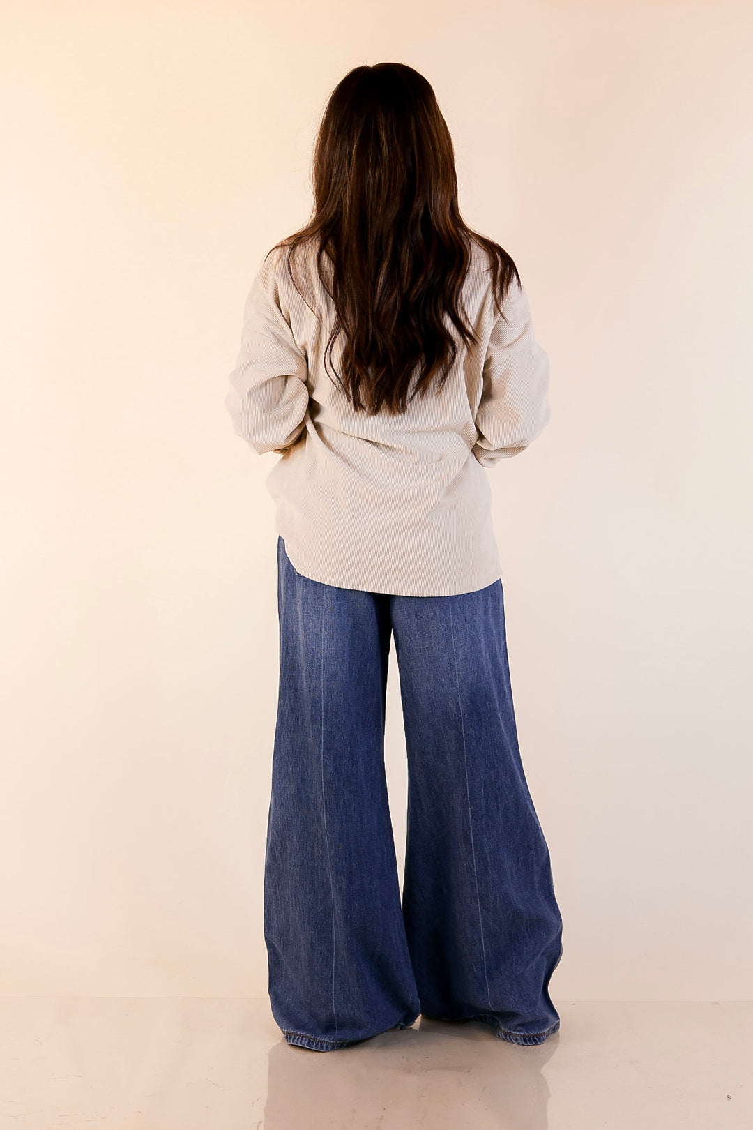 Captivating Cuteness Corduroy Button Up Shacket in Cream