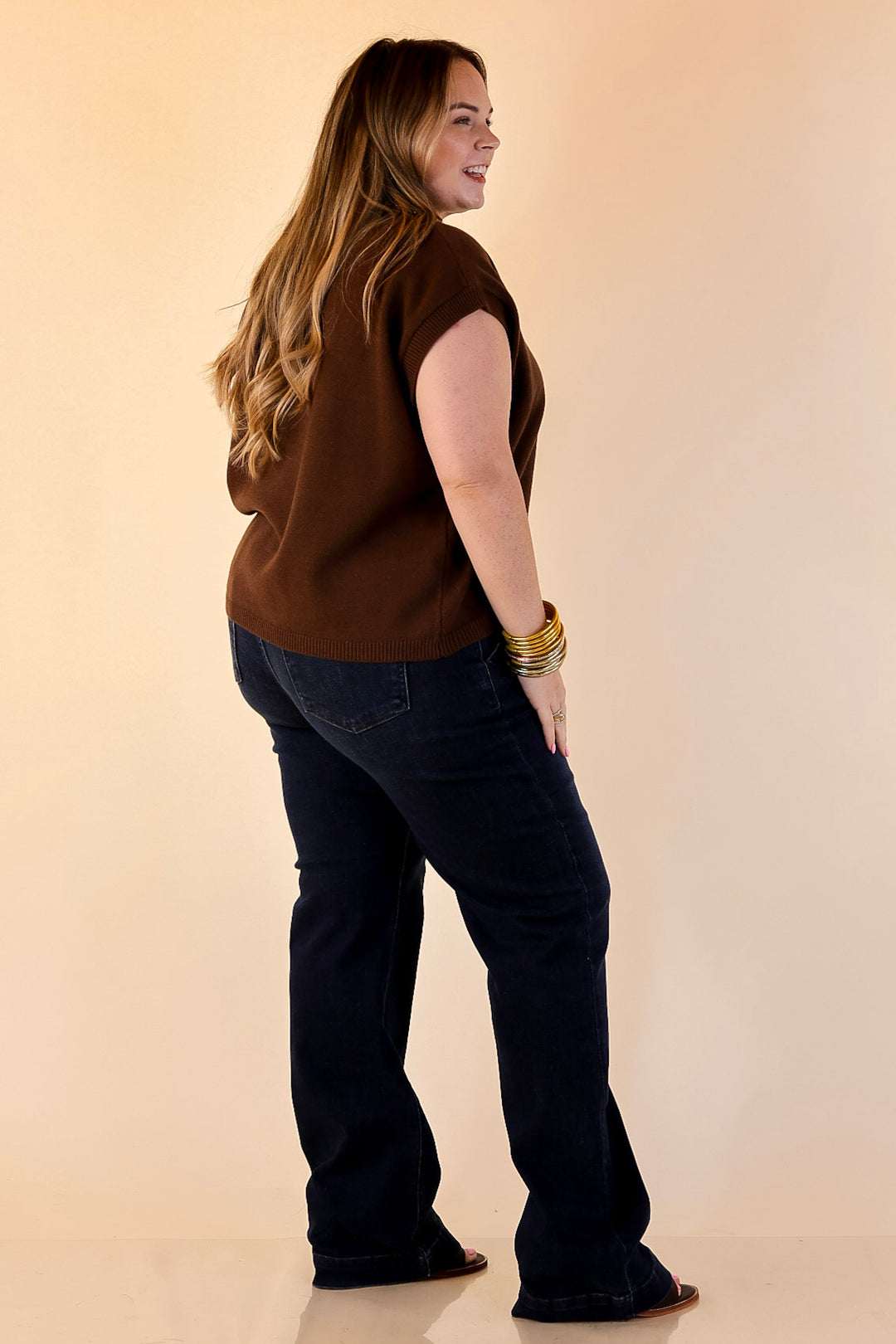 Judy Blue | Set the Standard Double Button Fly Wide Leg Trouser Jean in Dark Wash