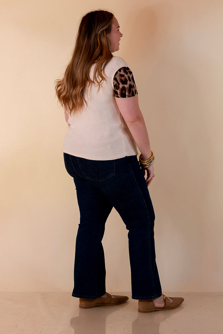 Always a Favorite Crew Neck Front Seam Sweater Knit Top in Ivory