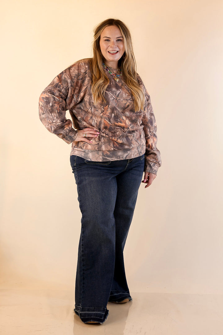 Simply Southern | Easy Does It Long Sleeve Crewneck Sweatshirt in Camouflage