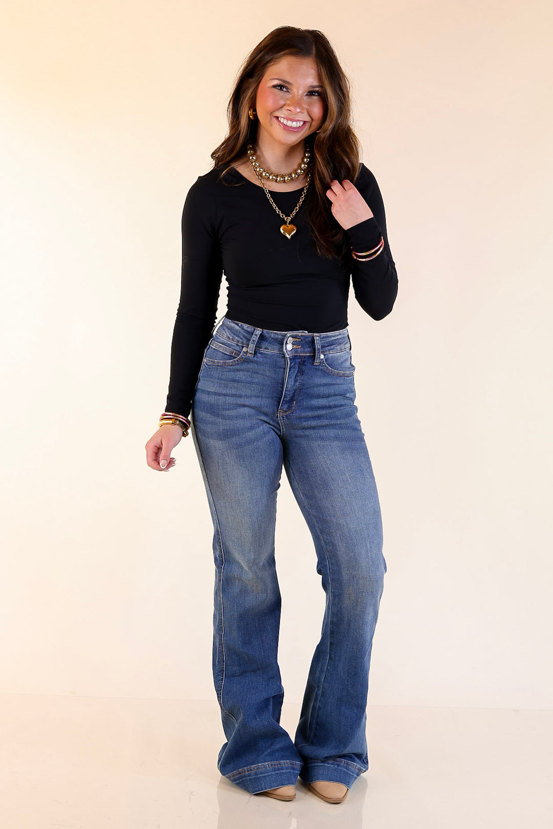 Judy Blue | Signature Style Tummy Control Trouser Jean in Medium Wash