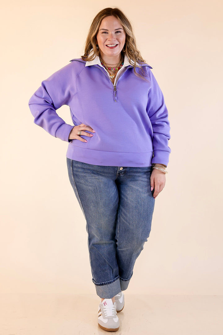 SPANX | AirEssentials Half Zip in Amethyst Purple