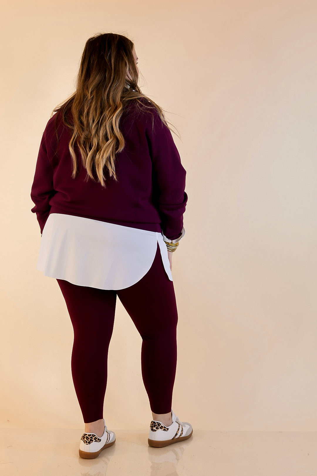 SPANX | Booty Boost® Performance and Shaping 7/8 Leggings in Plum Berry (Maroon)