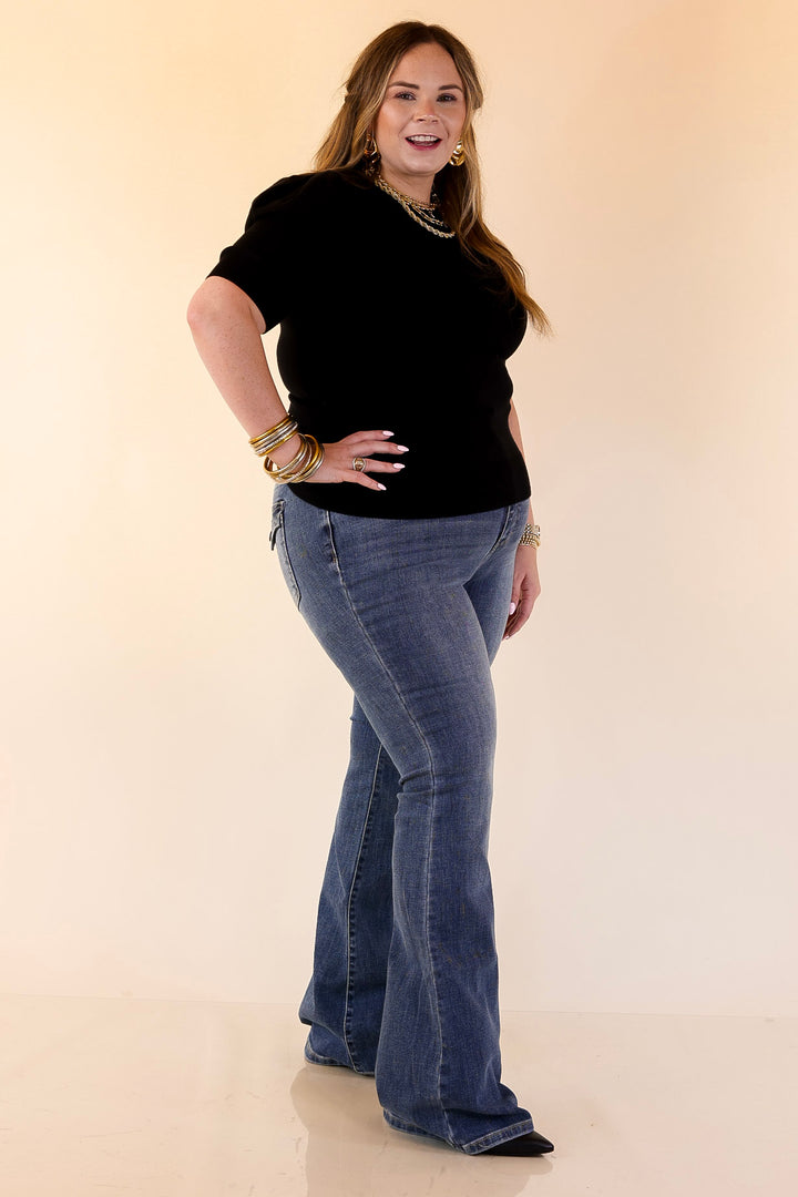 Judy Blue | Made for More Double Button Flare Jean in Medium Wash