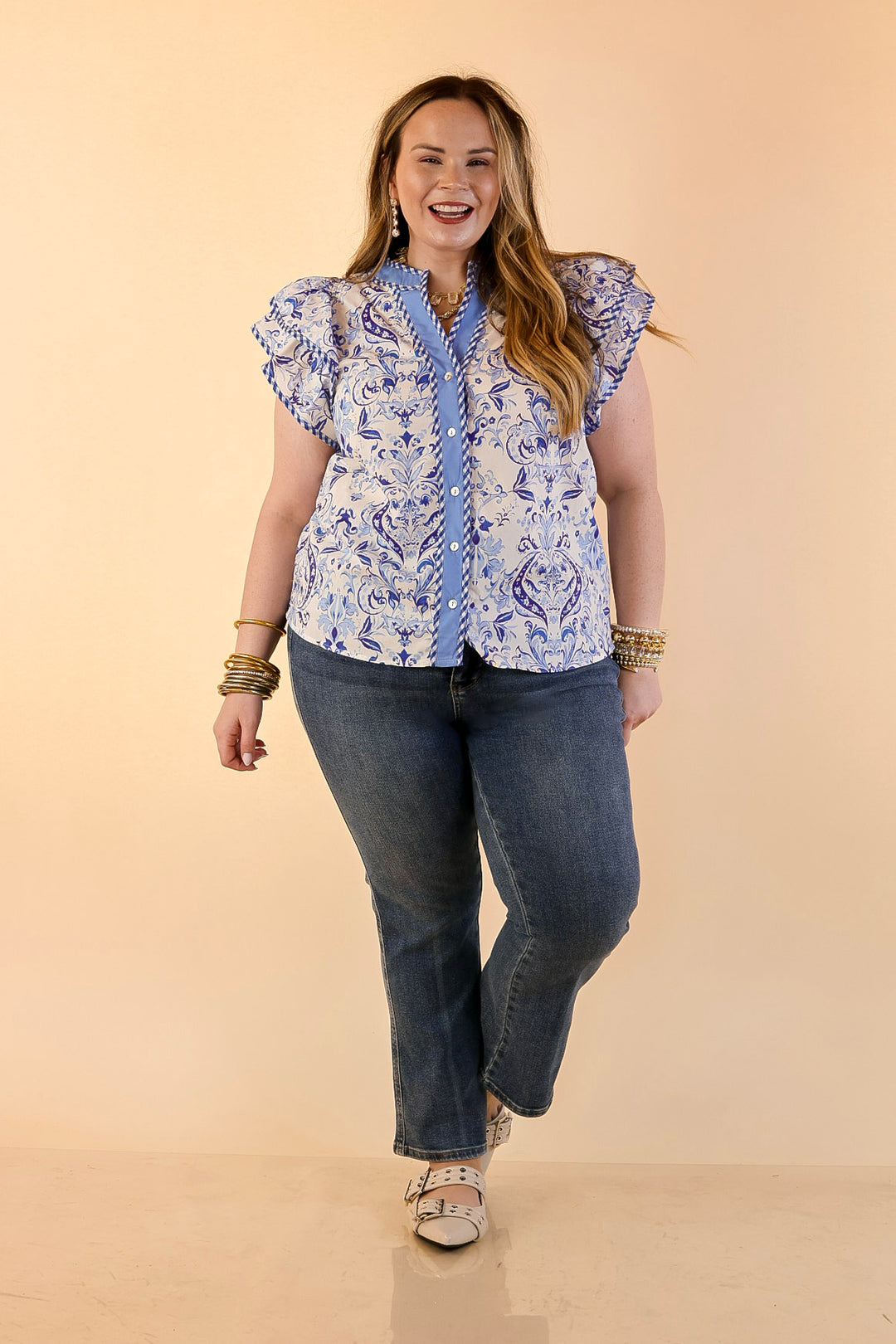 Judy Blue | Simply Flawless Tummy Control Cropped Kick Flare Jean in Medium Wash