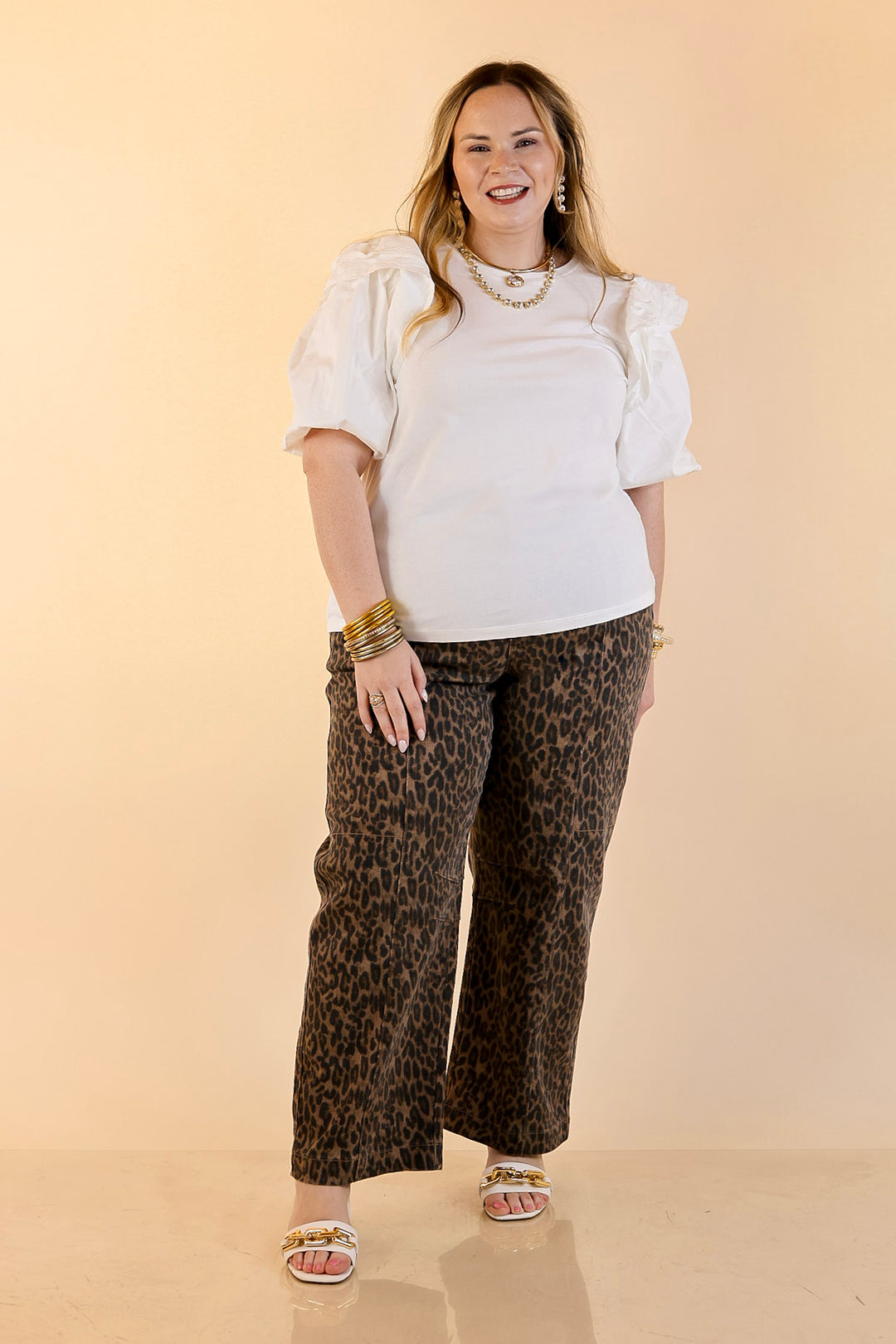 Mud Pie | Standout Style Ruffle Puff Sleeve Knit Top in White