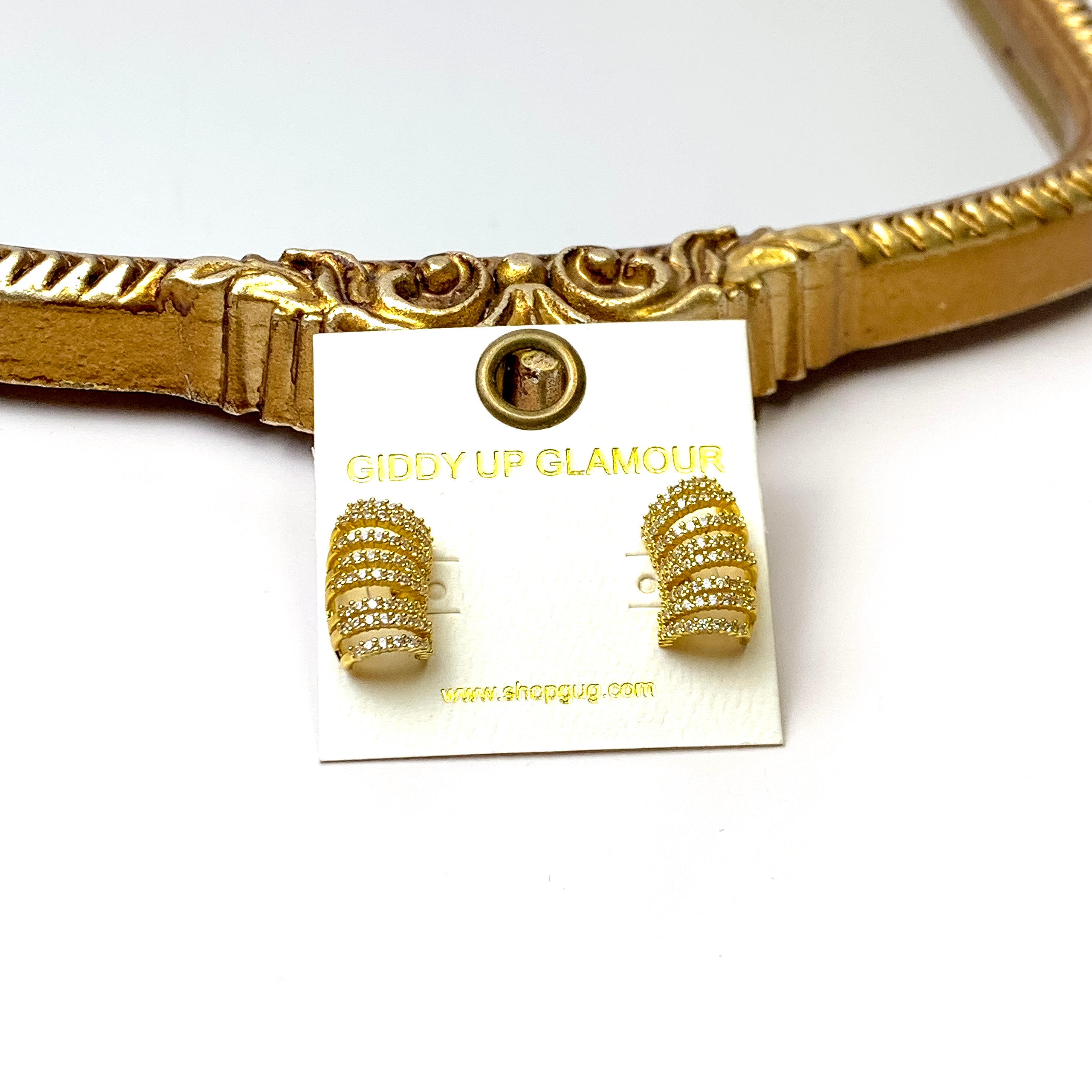 Bracha | Carlton Ear Cuff Earrings in Gold Tone - Giddy Up Glamour Boutique