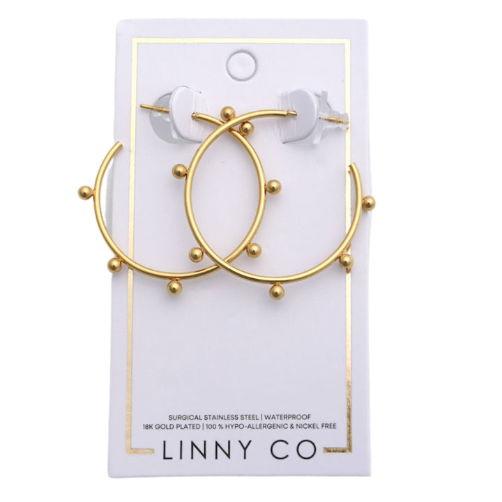 Linny Co | Lauren Gold Tone Medium Hoop Earrings